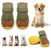 JZXOIVA dog shoes size 4 side view showing breathable paw protection on hot pavement.