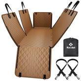 K KNODEL dog seat cover waterproof hammock protects brown upholstery and keeps messes at bay.