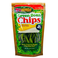 K9 Granola Factory Green Bean Chips crunchy closeup emphasizes natural texture and weight-friendly treat