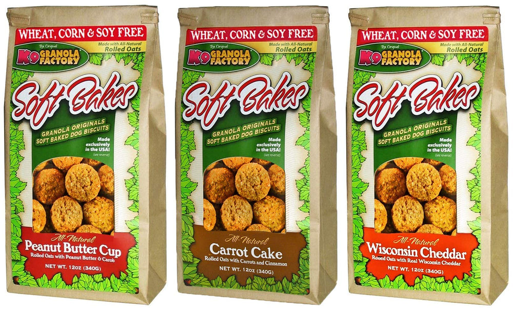 K9 Granola Factory Soft Bakes Variety Pack packshot showing soft, chewy treats for easy rewards