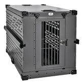 K9 Kennel Boss heavy-duty crate side view shows robust safety features.