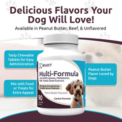 K9 Select liver-support vitamins with milk thistle aid liver-health focus.