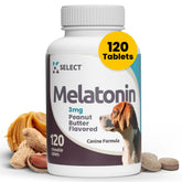 K9 Select melatonin dog bottle closeup highlighting calm support