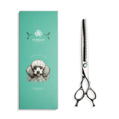K9 SHEARS 8inch chunker scissors close-up showcases VG10 steel precision.