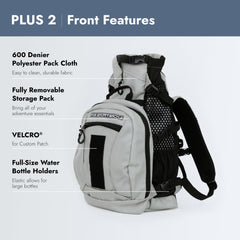 K9 Sport Sack Plus 2 removable storage pack enables easier organizing on adventures.