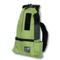 K9 Sport Sack Trainer XS greenery on dog back view showing ergonomic support