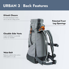 K9 Sport Sack Urban 3 medium concrete with padded laptop sleeve supports work commutes.