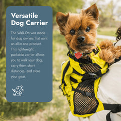 K9 Sport Sack Walk-On harness and storage setup enables quick access