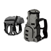 K9 Sport Sack Walk-On small shark skin gray front view demonstrates compact, hands-free dog transport.