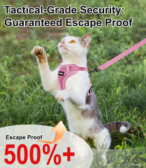 Kaazylab cat harness with adjustable straps pink M highlights versatile sizing for kittens to adults.