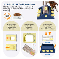 KADTC central treat cylinder dispenses kibble to extend mealtime and thinking