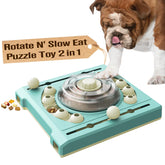 KADTC dog puzzle toy turntable top view for mental stimulation
