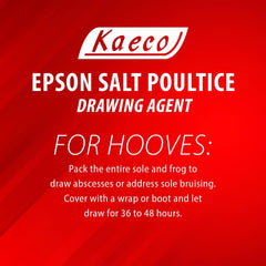 Kaeco Epsom Salt Poultice abscess drawing demonstrates target-use for foot abscess care