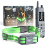 Kailos Creations 2in1 dog collar with remote and LED lights demonstrates remote control for recall.