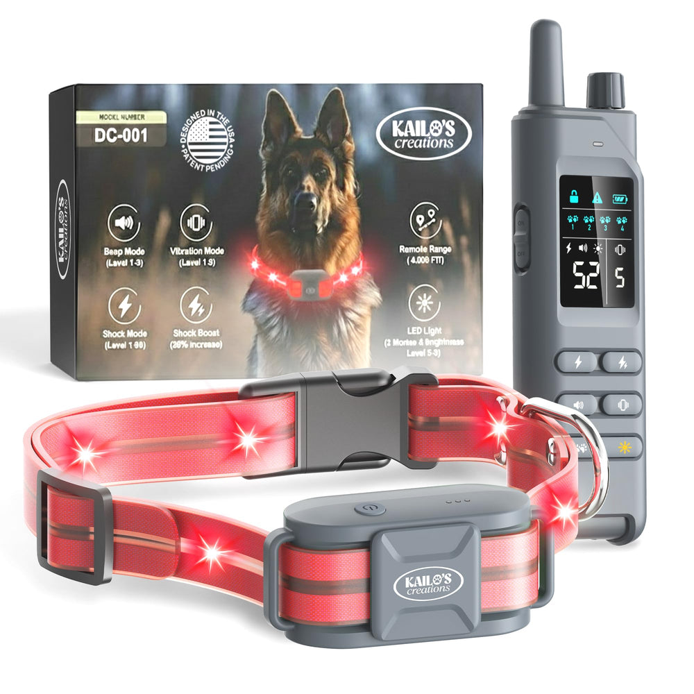 Kailo's Creations 2in1 dog collar with remote and LED for training and visibility.
