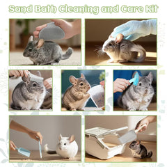 KAINUM chinchilla sand bath container complete tool set supports grooming and care routines.