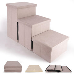 KAKO dog stairs folded for compact storage and easy under-furniture stowage