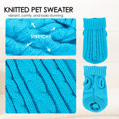 Kallfir's cutie blue XXS sweater close-up emphasizes cozy knit.