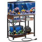 Kalrin 20-29 gallon aquarium stand top view shows sturdy vintage brown frame and strong surface for heavy tanks