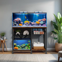 Kalrin aquarium stand hooks side-view demonstrates versatile hanging for nets and brushes