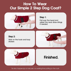 KAMA BRIDAL dog coat side view with Velcro closure for easy wear.