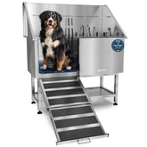 KANIS Professional Dog Washing Station with left ramp for easy access during grooming.