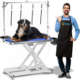 KANIS professional table front view showing sturdy frame and white surface for pet grooming