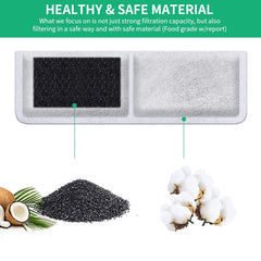 Kastty food-grade water filter close-up; coconut shell carbon traps impurities