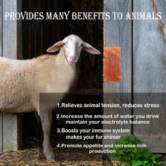 Kathson Himalayan salt block highlights 84 minerals for cattle, sheep, and deer.