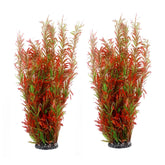 KATHSON wine-green artificial aquarium plant decor close-up enhances tank realism.