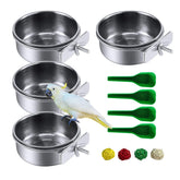 Kathson stainless steel bird feeding bowl assembly for easy cage setup and reliable feeding.