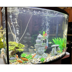 Kathson Buddha Head Aquarium Decor close-up face highlights realistic texture for natural-looking decor