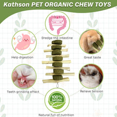 Kathson bamboo stick closeup shows durable chew for teeth grinding and enrichment