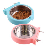 Kathson crate dog bowl with hanging design secures to cage bars and reduces spills.