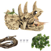 Kathson dinosaur skull decor resin-triceratops adds realism as a focal habitat centerpiece.