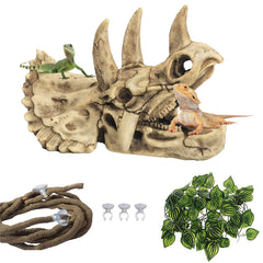 Kathson dinosaur skull decor resin-triceratops adds realism as a focal habitat centerpiece.
