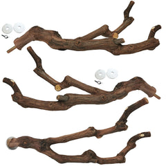 Kathson natural parrot perch grapevine packaging shows a 3-pack setup for versatile cage placement