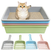 Kathson open cat litter box assembly shows a practical, easy-clean design for small pets.
