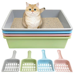 Kathson open cat litter box assembly shows a practical, easy-clean design for small pets.