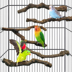 Kathson parrot perch natural grapevine assembly promotes natural perching and chewing.