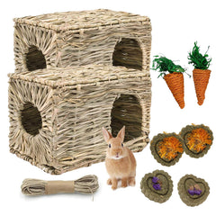 kathson rabbit grass house foldable seagrass bed front view for cozy play