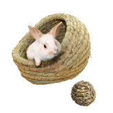 Kathson Rabbit Grass House inside a cage offers a cozy hideaway for small pets.