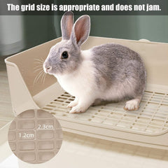 Kathson rabbit litter box drawer side view; reinforced bottom supports pets up to 3–8 kg.