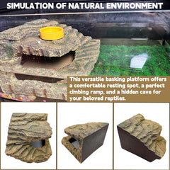 Kathson Reptile Cave Hideout provides a dark, humid retreat for resting and molting comfortably