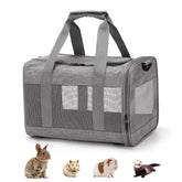 kathson small animal carrier bag grey exterior view for travel