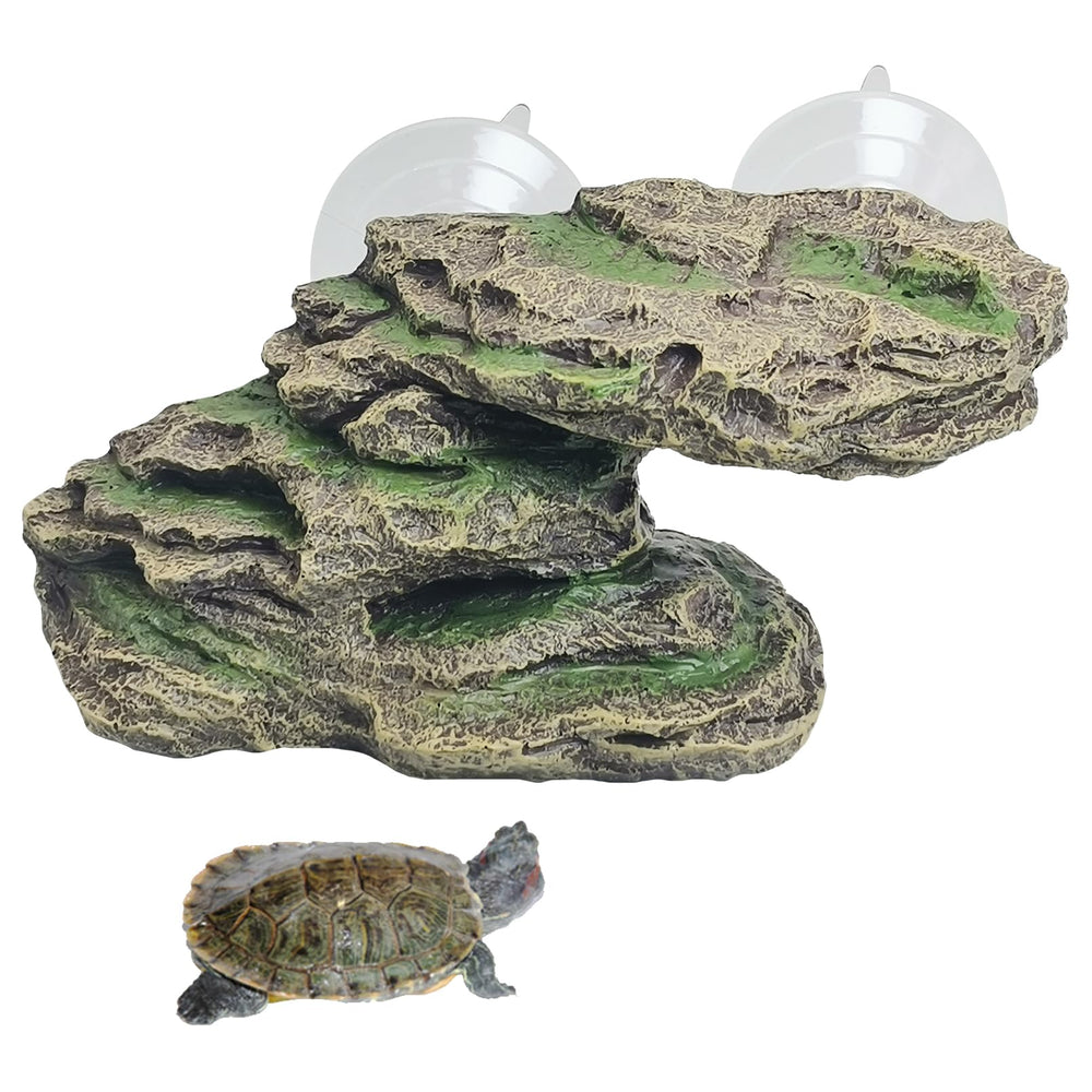 Kathson turtle basking platform close-up highlights durable resin and sun-ready basking surface.