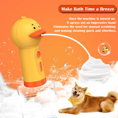 Katoggy electric foaming shampoo dispenser with duck-design showcases fun, kid-friendly bath time.