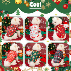 Festive snowman dog shirt worn by a dog for holiday photo moments