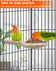 KATUMO elevated perch keeps food tidy and prevents spillover.