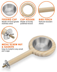 KATUMO stainless-steel feeding cup remains clean and safe for bird meals.